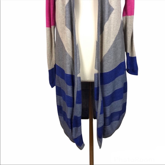 Signature Studio Multicolored Long Open Front Cardigan - Picture 10 of 15